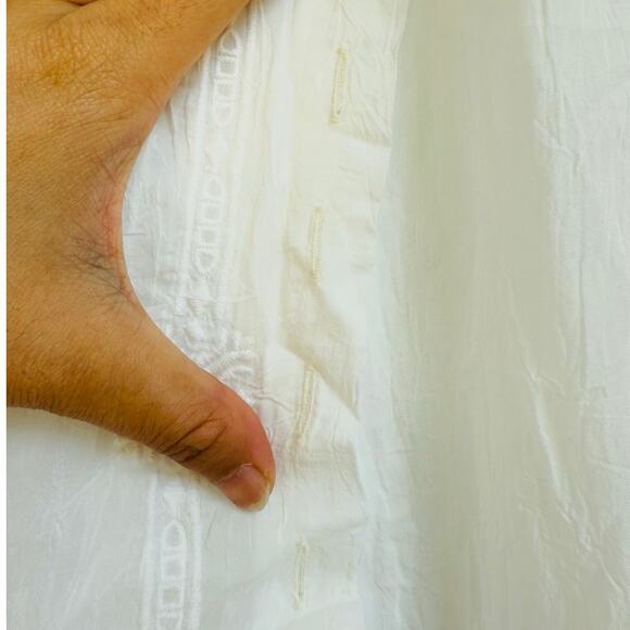 Johnny‎ Was Embroidered Short Sleeve Eyelet Blouse White S - Picture 5 of 6